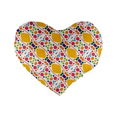 Dots And Rhombus 16  Premium Heart Shape Cushion  by LalyLauraFLM