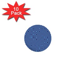 Blue Maze 1  Mini Button (10 Pack) 