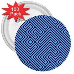 Blue Maze 3  Button (100 Pack)