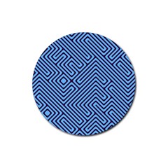 Blue Maze Rubber Round Coaster (4 Pack)