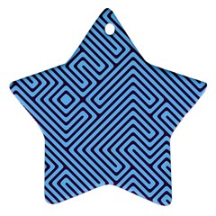 Blue Maze Star Ornament (two Sides) by LalyLauraFLM