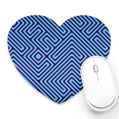 Blue Maze Heart Mousepad