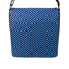 Blue Maze Flap Closure Messenger Bag (large) by LalyLauraFLM