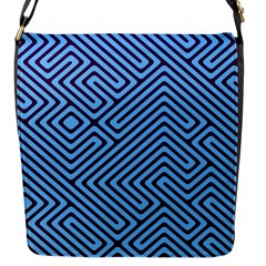 Blue Maze Flap Closure Messenger Bag (small)