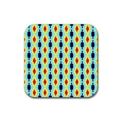 Yellow chains pattern Rubber Coaster (Square)