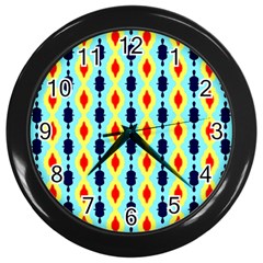 Yellow Chains Pattern Wall Clock (black)