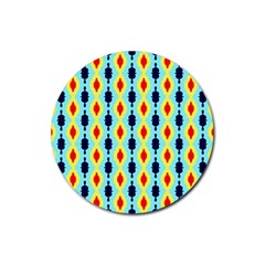 Yellow Chains Pattern Rubber Coaster (round)