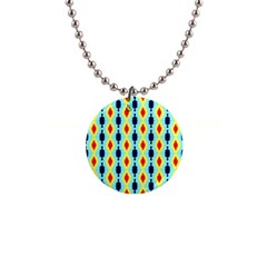 Yellow Chains Pattern 1  Button Necklace by LalyLauraFLM