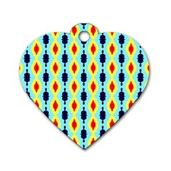 Yellow chains pattern Dog Tag Heart (One Side)