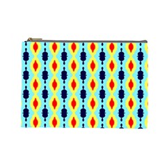 Yellow Chains Pattern Cosmetic Bag (large) by LalyLauraFLM