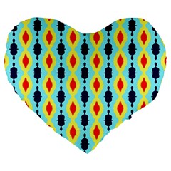 Yellow Chains Pattern 19  Premium Heart Shape Cushion