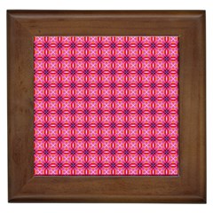 Abstract Pink Floral Tile Pattern Framed Ceramic Tile by GardenOfOphir