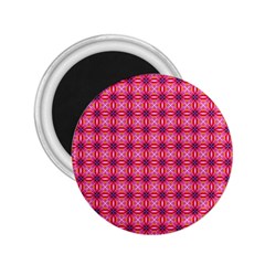 Abstract Pink Floral Tile Pattern 2 25  Button Magnet