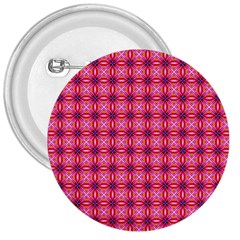 Abstract Pink Floral Tile Pattern 3  Button by GardenOfOphir