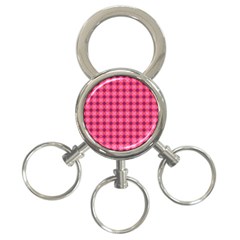 Abstract Pink Floral Tile Pattern 3-ring Key Chain