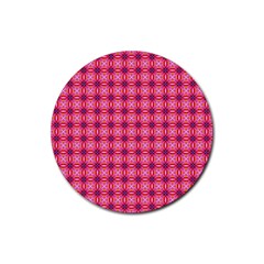 Abstract Pink Floral Tile Pattern Drink Coaster (round)