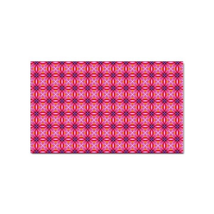 Abstract Pink Floral Tile Pattern Sticker (Rectangle)