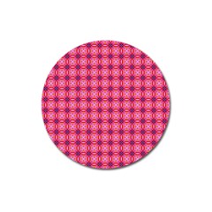 Abstract Pink Floral Tile Pattern Magnet 3  (round) by GardenOfOphir