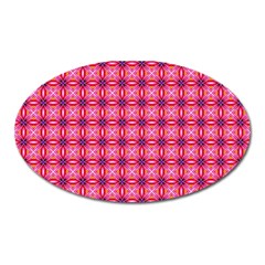 Abstract Pink Floral Tile Pattern Magnet (oval) by GardenOfOphir