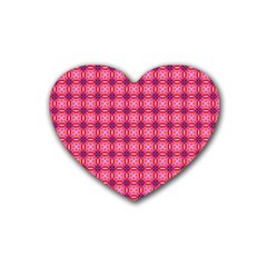 Abstract Pink Floral Tile Pattern Drink Coasters (heart)