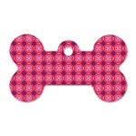 Abstract Pink Floral Tile Pattern Dog Tag Bone (One Sided) Front