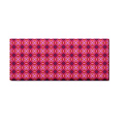 Abstract Pink Floral Tile Pattern Hand Towel