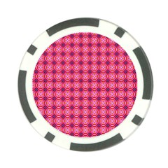 Abstract Pink Floral Tile Pattern Poker Chip (10 Pack) by GardenOfOphir