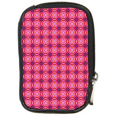 Abstract Pink Floral Tile Pattern Compact Camera Leather Case by GardenOfOphir