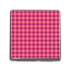 Abstract Pink Floral Tile Pattern Memory Card Reader With Storage (square) by GardenOfOphir