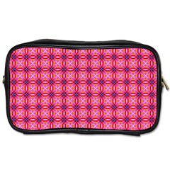 Abstract Pink Floral Tile Pattern Travel Toiletry Bag (two Sides)