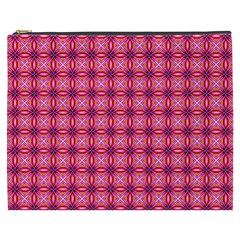 Abstract Pink Floral Tile Pattern Cosmetic Bag (xxxl) by GardenOfOphir