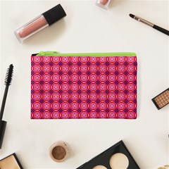 Abstract Pink Floral Tile Pattern Cosmetic Bag (xs) by GardenOfOphir