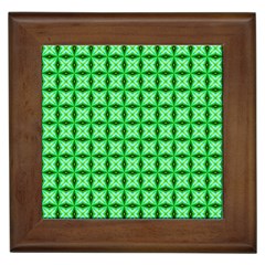 Green Abstract Tile Pattern Framed Ceramic Tile by GardenOfOphir