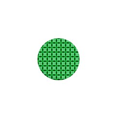 Green Abstract Tile Pattern 1  Mini Button Magnet