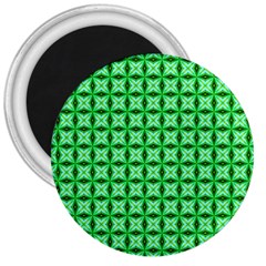 Green Abstract Tile Pattern 3  Button Magnet