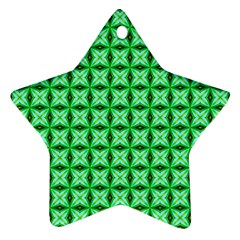 Green Abstract Tile Pattern Star Ornament