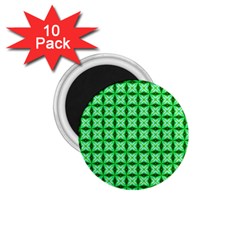 Green Abstract Tile Pattern 1 75  Button Magnet (10 Pack) by GardenOfOphir