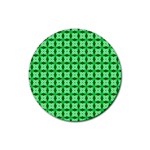 Green Abstract Tile Pattern Drink Coaster (Round) Front