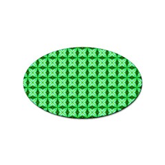 Green Abstract Tile Pattern Sticker (oval) by GardenOfOphir