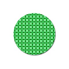 Green Abstract Tile Pattern Magnet 3  (round) by GardenOfOphir