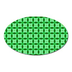 Green Abstract Tile Pattern Magnet (oval)