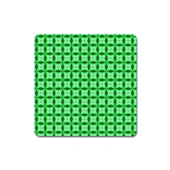 Green Abstract Tile Pattern Magnet (square)