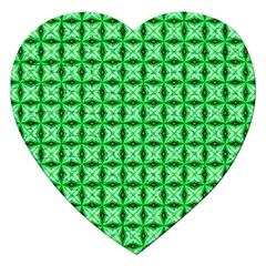 Green Abstract Tile Pattern Jigsaw Puzzle (heart) by GardenOfOphir