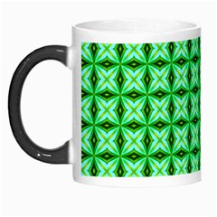 Green Abstract Tile Pattern Morph Mug by GardenOfOphir