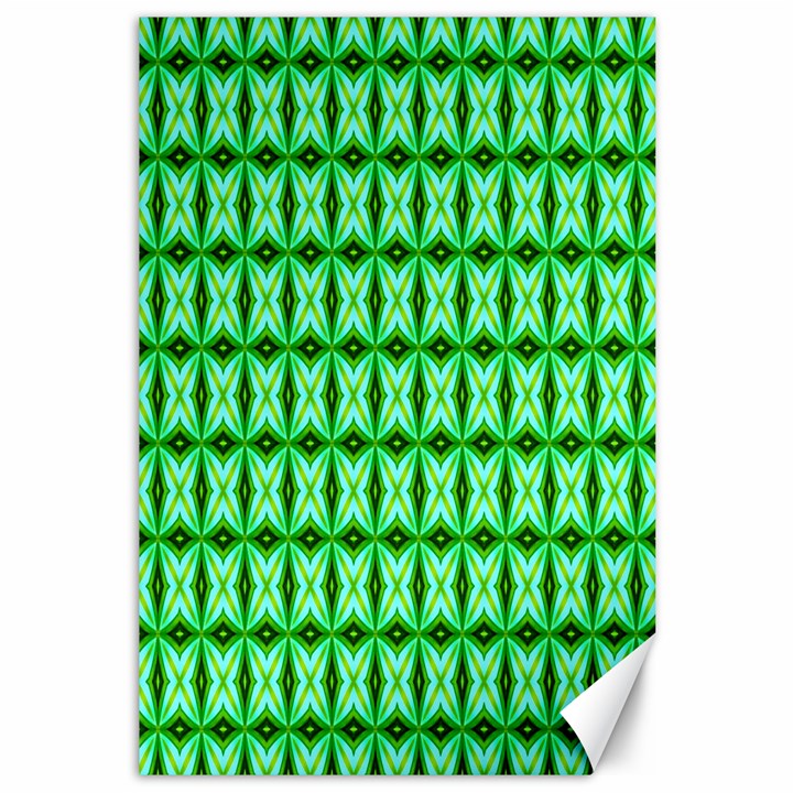 Green Abstract Tile Pattern Canvas 12  x 18  (Unframed)