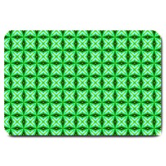 Green Abstract Tile Pattern Large Door Mat by GardenOfOphir