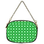 Green Abstract Tile Pattern Chain Purse (One Side) Front