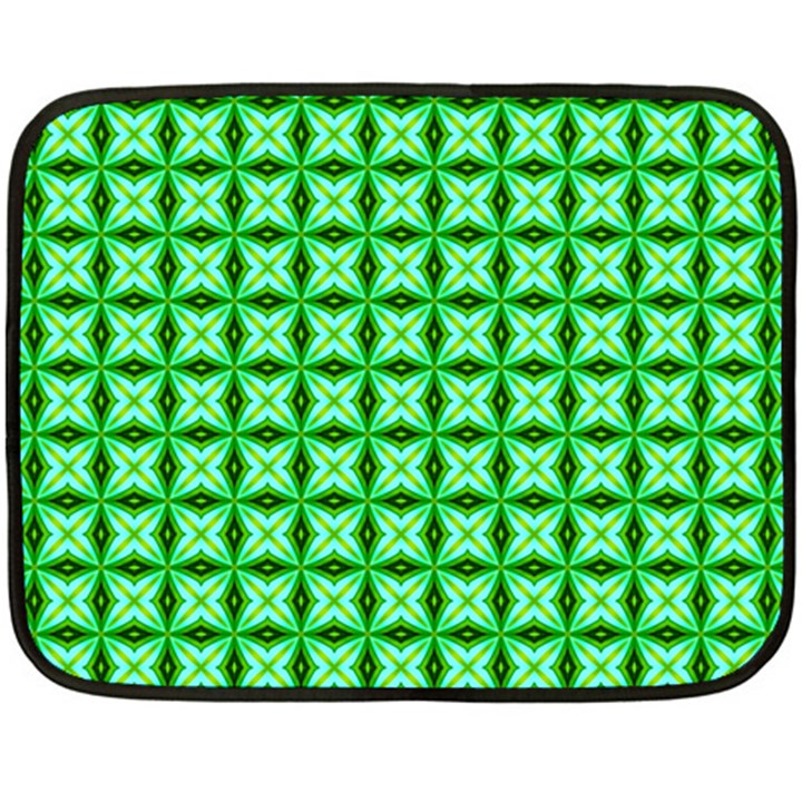 Green Abstract Tile Pattern Mini Fleece Blanket (Two Sided)