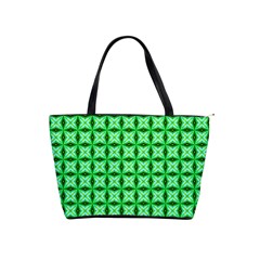 Green Abstract Tile Pattern Large Shoulder Bag by GardenOfOphir