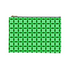 Green Abstract Tile Pattern Cosmetic Bag (large) by GardenOfOphir